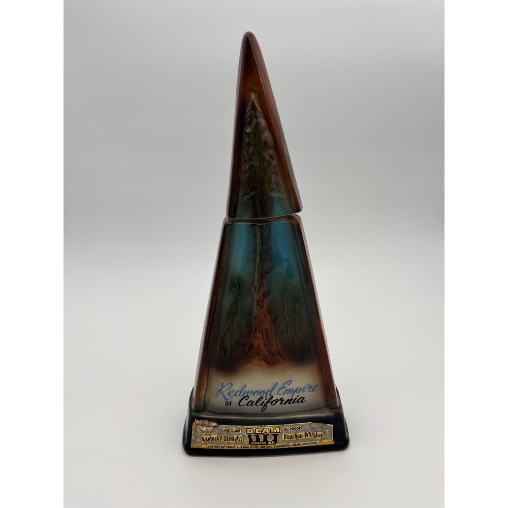 Vintage Jim Beam Redwood Empire California Decanter Ceramic Whiskey Bottle 1960s